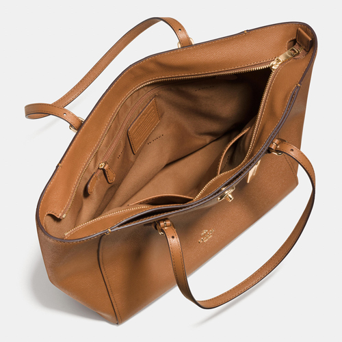 Turnlock Tote In Crossgrain Leather | Women